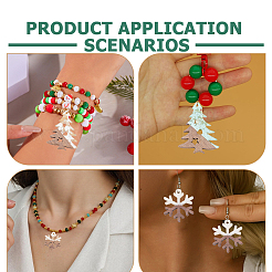 8Pcs 4 Styles Wood and Acrylic Pendants&nbsp;WOOD-AR0001-48