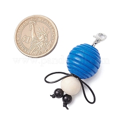 Bee Wood & ABS Plastic Imitation Pearl Beads Pendant Decorations&nbsp;HJEW-JM03219