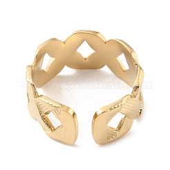 304 Stainless Steel Hollow Infinity Open Cuff Rings&nbsp;RJEW-D002-41G