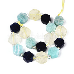 Natural Sodalite & Flower Amazonite & Lemon Quartz Beads Strands&nbsp;G-N358-03A-06