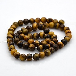 Natural Tiger Eye Round Beads Strands&nbsp;G-N0120-14-6mm