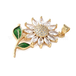 Brass Micro Pave Cubic Zirconia Pendants&nbsp;KK-A252-06B-G