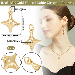 6Pcs Rack Plating Brass Pendants&nbsp;KK-BBC0012-56