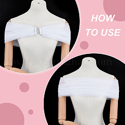 Polyester Bridal Mesh Shawl&nbsp;FIND-WH0160-65B