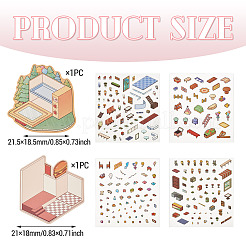 PET Plastic Picture Stickers&nbsp;DIY-TA0015-80E
