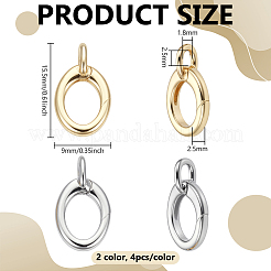 8Pcs 2 Colors Brass Spring Gate Rings&nbsp;KK-BC0015-06