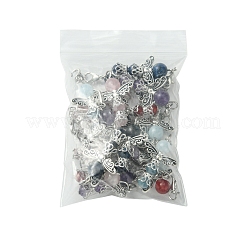 20Pcs 5 Styles Angel Natural Carnelian & Rose Quartz & Quartz & Lapis Lazuli & Amethyst Pendant Decorations&nbsp;HJEW-FS00014