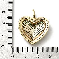 Brass Micro Pave Cubic Zirconia Pendants&nbsp;KK-C090-43G