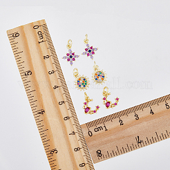 6Pcs 3 Style Brass Micro Pave Cubic Zirconia Charms&nbsp;KK-DC0003-17