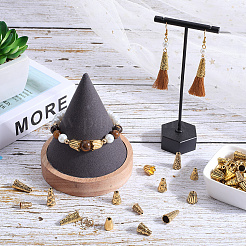 100Pcs 10 Styles Tibetan Style Alloy Beads Cone&nbsp;FIND-SP0001-68