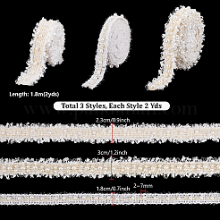 6 Yards 3 Styles Polyseter & Cotton Lace Trim Ribbon&nbsp;OCOR-PH0005-64
