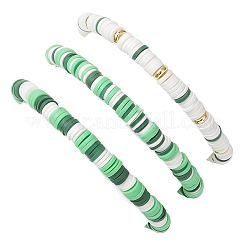 3Pcs Handmade Polymer Clay & Acrylic Beaded Stretch Bracelets for Women&nbsp;BJEW-JB12729