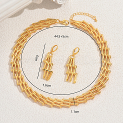 Vintage Iron Layered Chain Necklace & Earrings Sets for Women&nbsp;BR3637