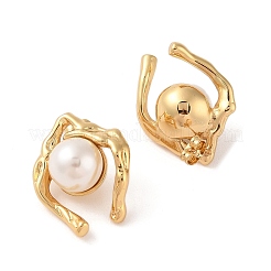 304 Stainless Steel Plastic Bead Stud Earrings&nbsp;EJEW-S227-06G