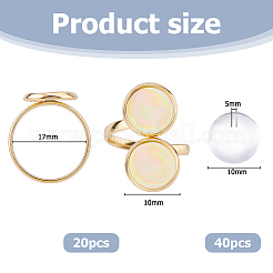 20Pcs 304 Stainless Steel Open Cuff Ring Findings&nbsp;DIY-HS0002-21B