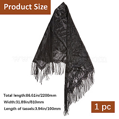 Lace Flower Detachable Polyester Shawl&nbsp;AJEW-WH20072-43C