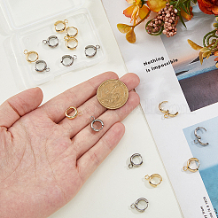 201 Stainless Steel Huggie Hoop Earring Findings&nbsp;FIND-DC0006-43B