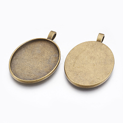 Alloy Pendant Cabochon Settings&nbsp;PALLOY-2422-AB-FF
