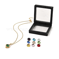 Golden 304 Stainless Steel Rhombus Pendant Necklace&nbsp;NJEW-C015-01G