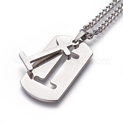 Non-Tarnish 304 Stainless Steel Split Initial Pendant Necklaces&nbsp;NJEW-L152-03I