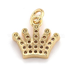 Brass Micro Pave Clear Cubic Zirconia Pendants&nbsp;ZIRC-O043-03G