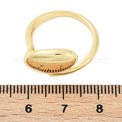 Oval Brass Open Cuff Rings for Women&nbsp;RJEW-G343-17G