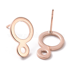 201 Stainless Steel Stud Earring Findings&nbsp;STAS-K241-21RG