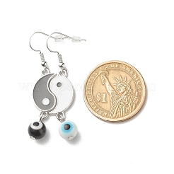 Alloy Enamel Yin Yang Matching Asymmetrical Earrings&nbsp;EJEW-JE04894-03