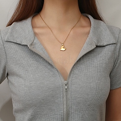 304 Stainless Steel Pendant Necklaces&nbsp;NJEW-G120-02G