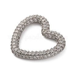 Rack Plating Brass Micro Pave Clear Cubic Zirconia Linking Rings&nbsp;KK-Z070-12P-02