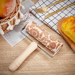 Wooden Christmas Embossing Pattern Roller&nbsp;DIY-WH0209-65