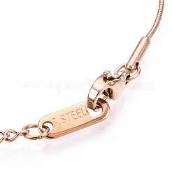 Ion Plating(IP) 304 Stainless Steel Round Snake Chain Necklace&nbsp;NJEW-ZX003-02RG