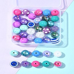 DIY Round Resin Beads and Acrylic Beads Jewelry Making Findings Kits&nbsp;DIY-FS0007-73