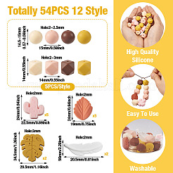 12 Style Food Grade Eco-Friendly Silicone Focal Beads&nbsp;SIL-BT0001-07