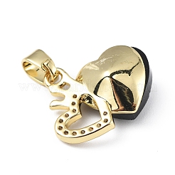 Real 18K Gold Plated Rack Plating Brass Micro Pave Clear Cubic Zirconia Pendants&nbsp;KK-C015-18G-09