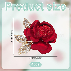 4Pcs Rose Enamel Pins&nbsp;JEWB-ME0001-13