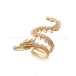 Brass Clear Cubic Zirconia Cuff Earrings&nbsp;EJEW-Q025-01B-G