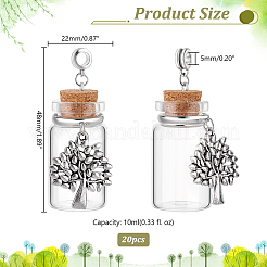 20Pcs Alloy Glass Bottle European Dangle Charms&nbsp;PALLOY-GA0001-14