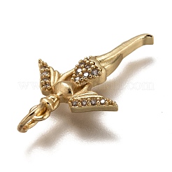 Brass Micro Pave Clear Cubic Zirconia Pendants&nbsp;ZIRC-I051-10