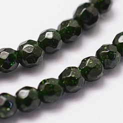 Synthetic Green Goldstone Beads Strands&nbsp;G-N0178-04-4mm