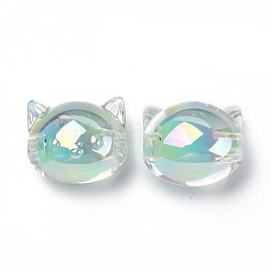 UV Plating Rainbow Iridescent Acrylic Beads&nbsp;OACR-H015-05D