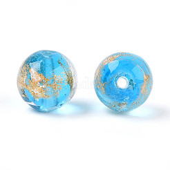 Handmade Gold & Silver Foil Glass Beads&nbsp;FOIL-N030-03A-01D