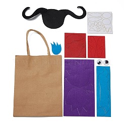 DIY Rectangle with Dragon Pattern Kraft Paper Bag Making Set&nbsp;DIY-F079-11