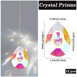 Faceted Teardrop Transparent Glass Pendants&nbsp;GLAA-SP0001-19A