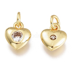 Brass Micro Pave Cubic Zirconia Charms&nbsp;KK-M206-31G-04
