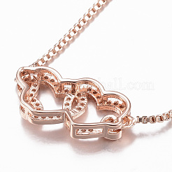 Adjustable Brass Micro Pave Cubic Zirconia Slider Bracelets&nbsp;BJEW-E317-24RG