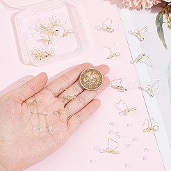 28Pcs Bowknot Shape Brass Earring Hook&nbsp;DIY-SP0001-06G