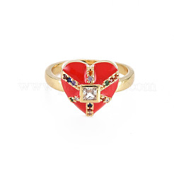 Adjustable Brass Micro Pave Colorful Cubic Zirconia Finger Rings&nbsp;RJEW-S044-163-NF