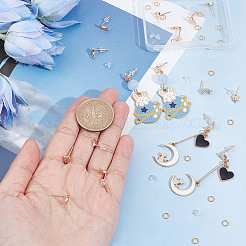 16Pcs 2 Style Brass Stud Earring Findings&nbsp;KK-CN0001-89