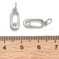 Brass Micro Pave Clear Cubic Zirconia Charms&nbsp;KK-CBAD9DF-07P